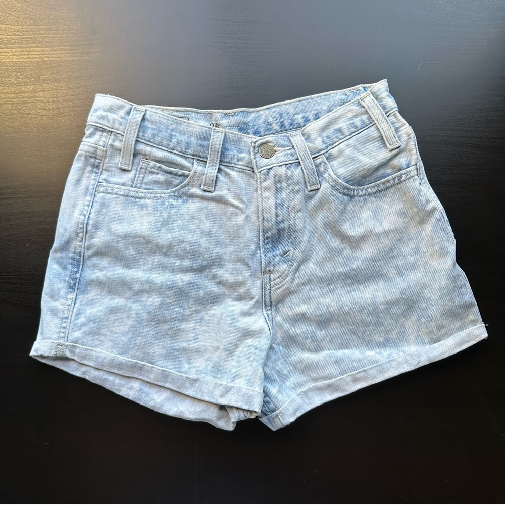 Levi’s Orange Tab Lightwash Acid Wash Denim High Waist Jean Shorts Size 26 EUC